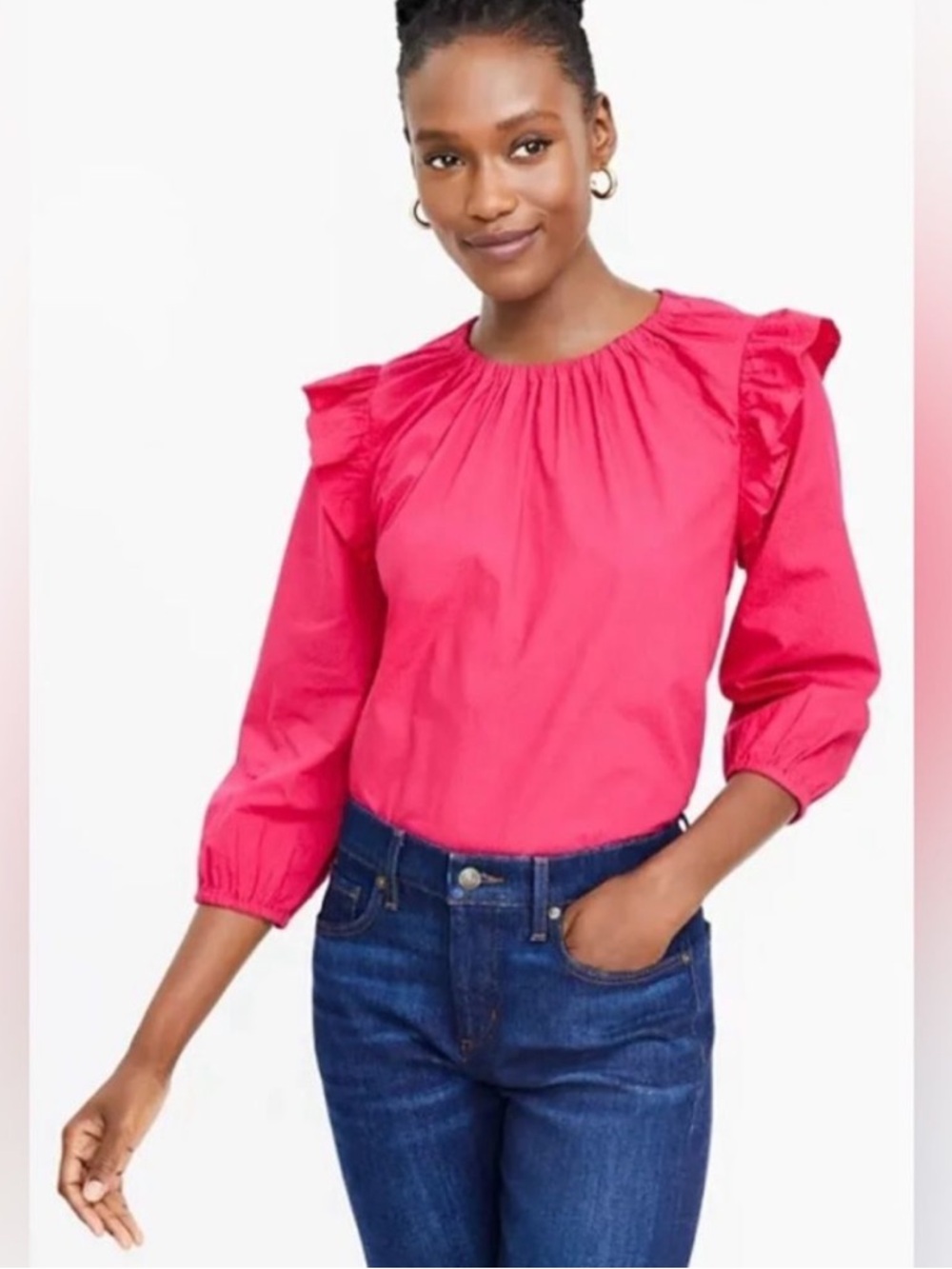 NWT LOFT Swiss Dot pink shirt size small